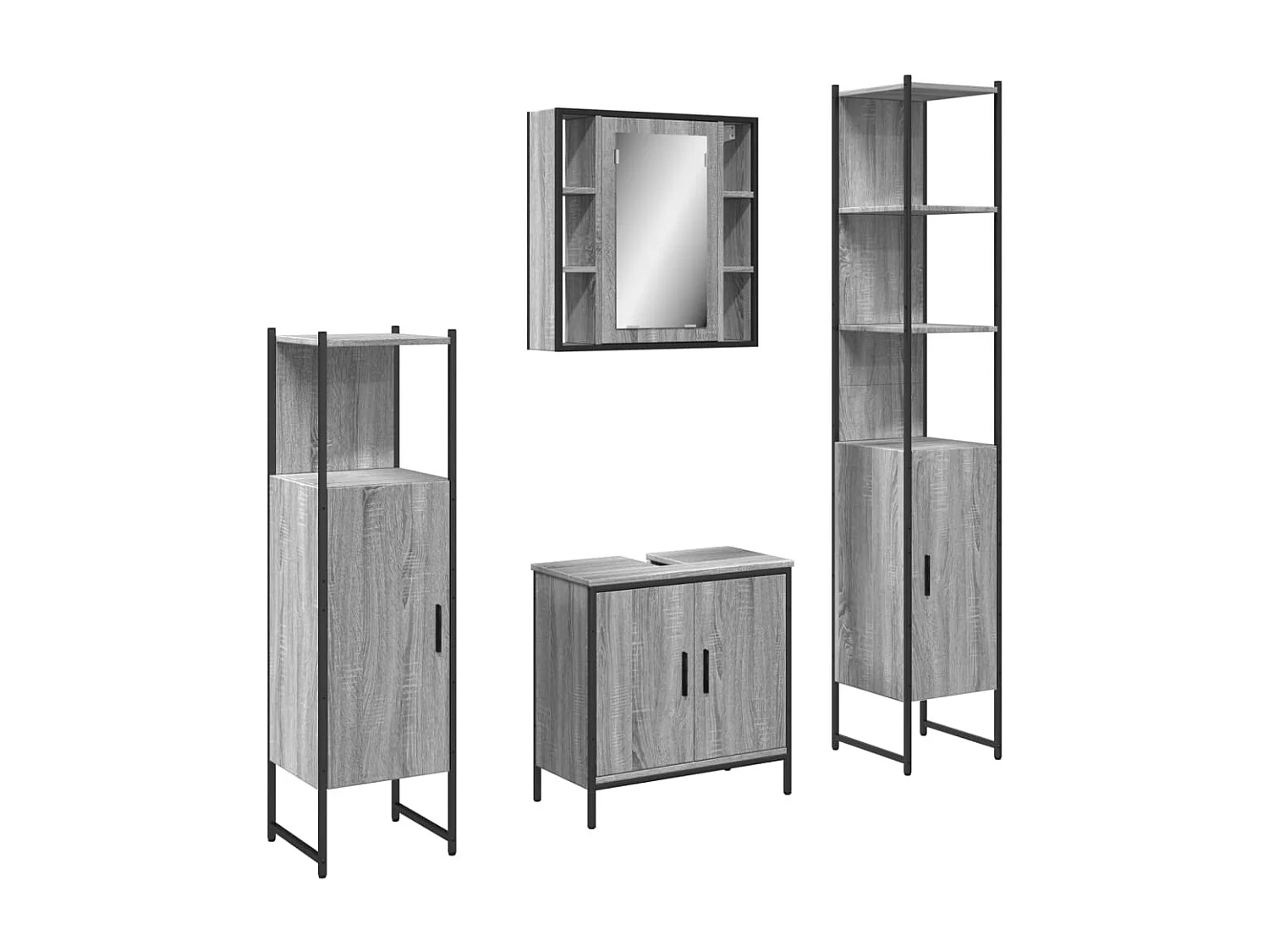 Set di mobili da bagno Sonoma Gray da 4 pezzi