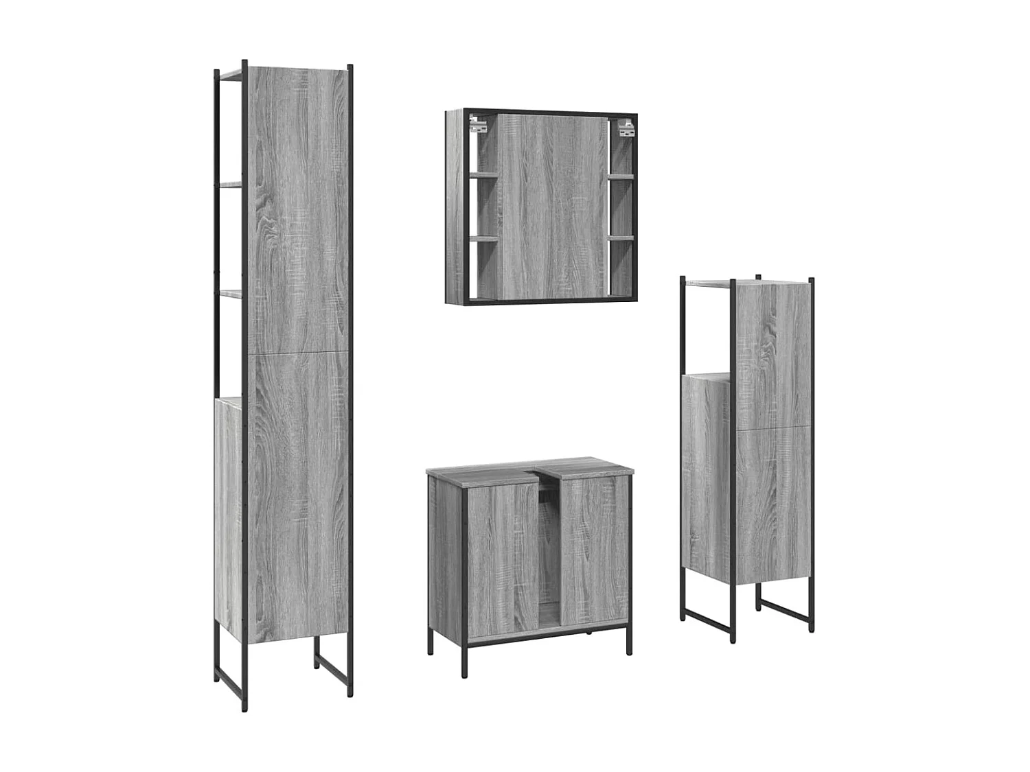 Set di mobili da bagno Sonoma Gray da 4 pezzi