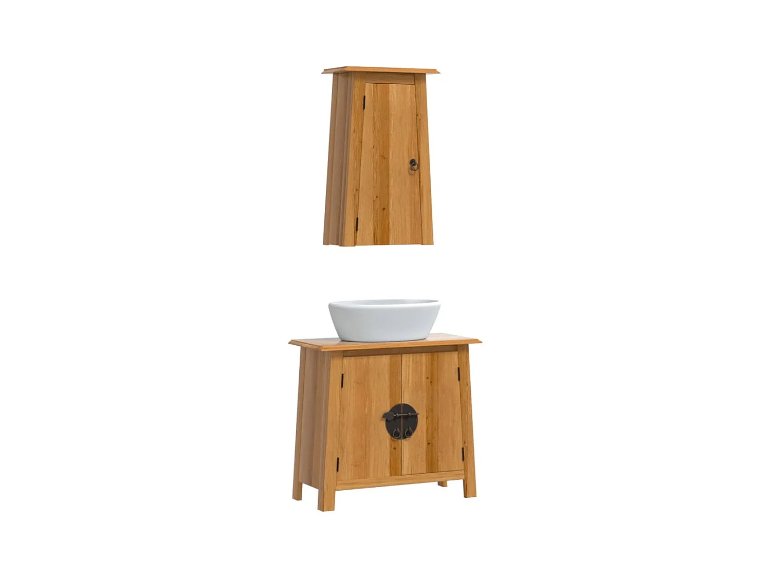 Ensemble de meubles de salle de bain 2 pcs bois de pin massif
