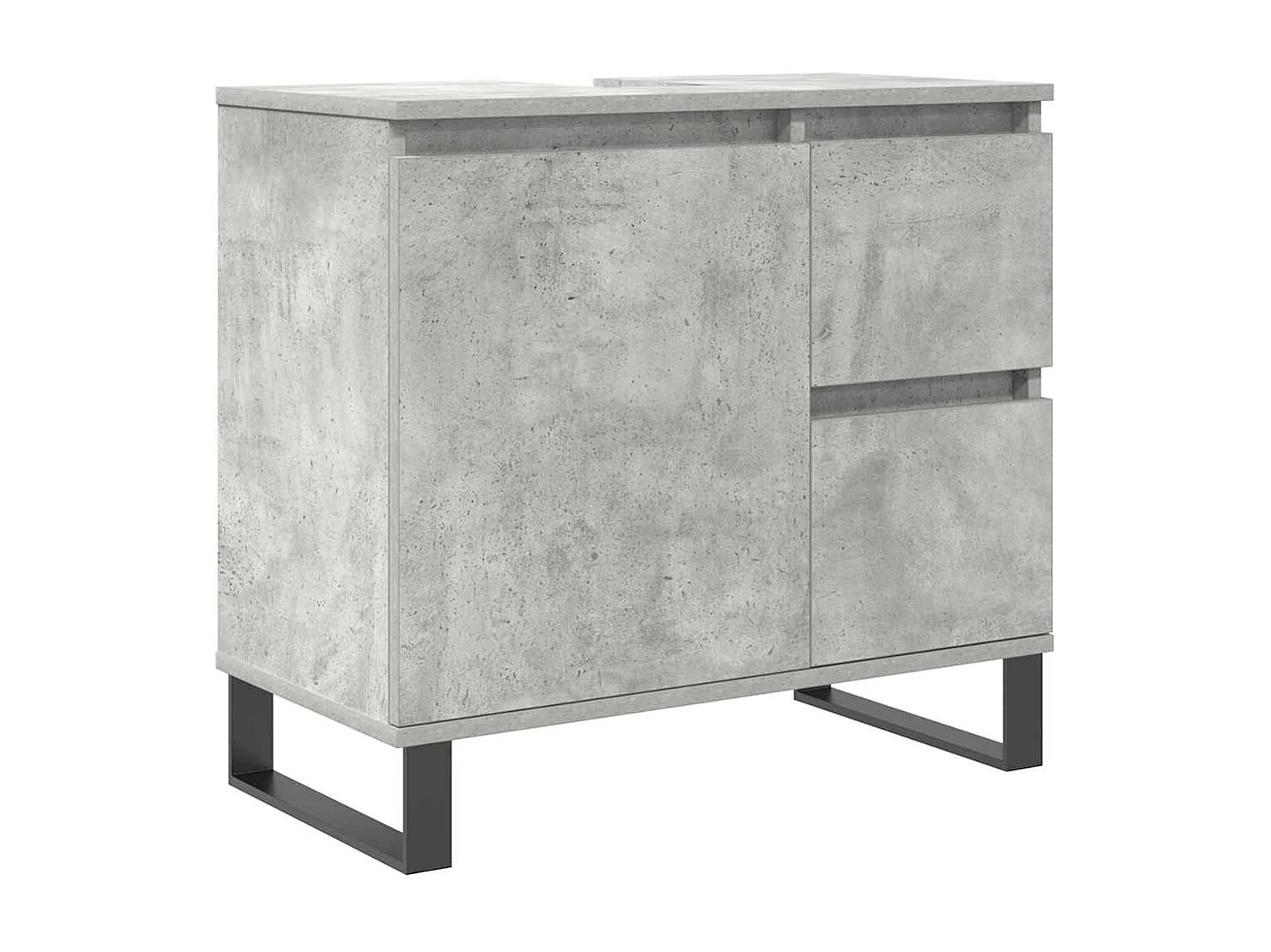 Ensemble de meubles de salle de bain 3 pcs gris béton