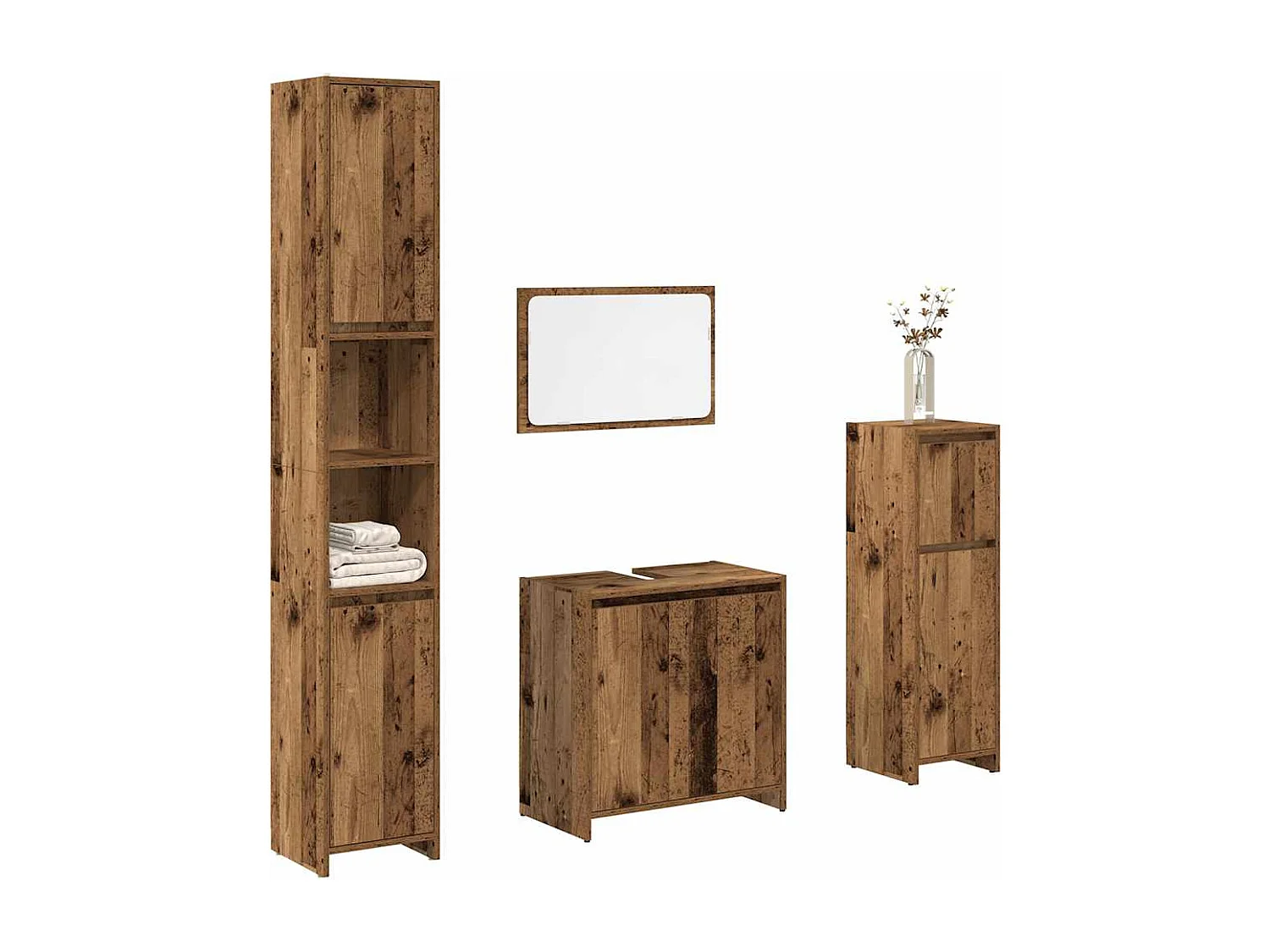 Ensemble de meubles salle de bain 4 pcs bois d'ingénierie