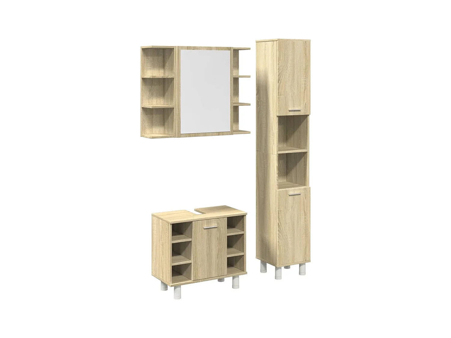 3-delige badkamermeubelset Sonoma Eiken