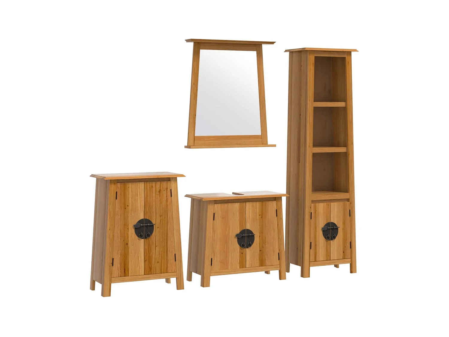 Ensemble de meubles de salle de bain 4 pcs bois de pin massif