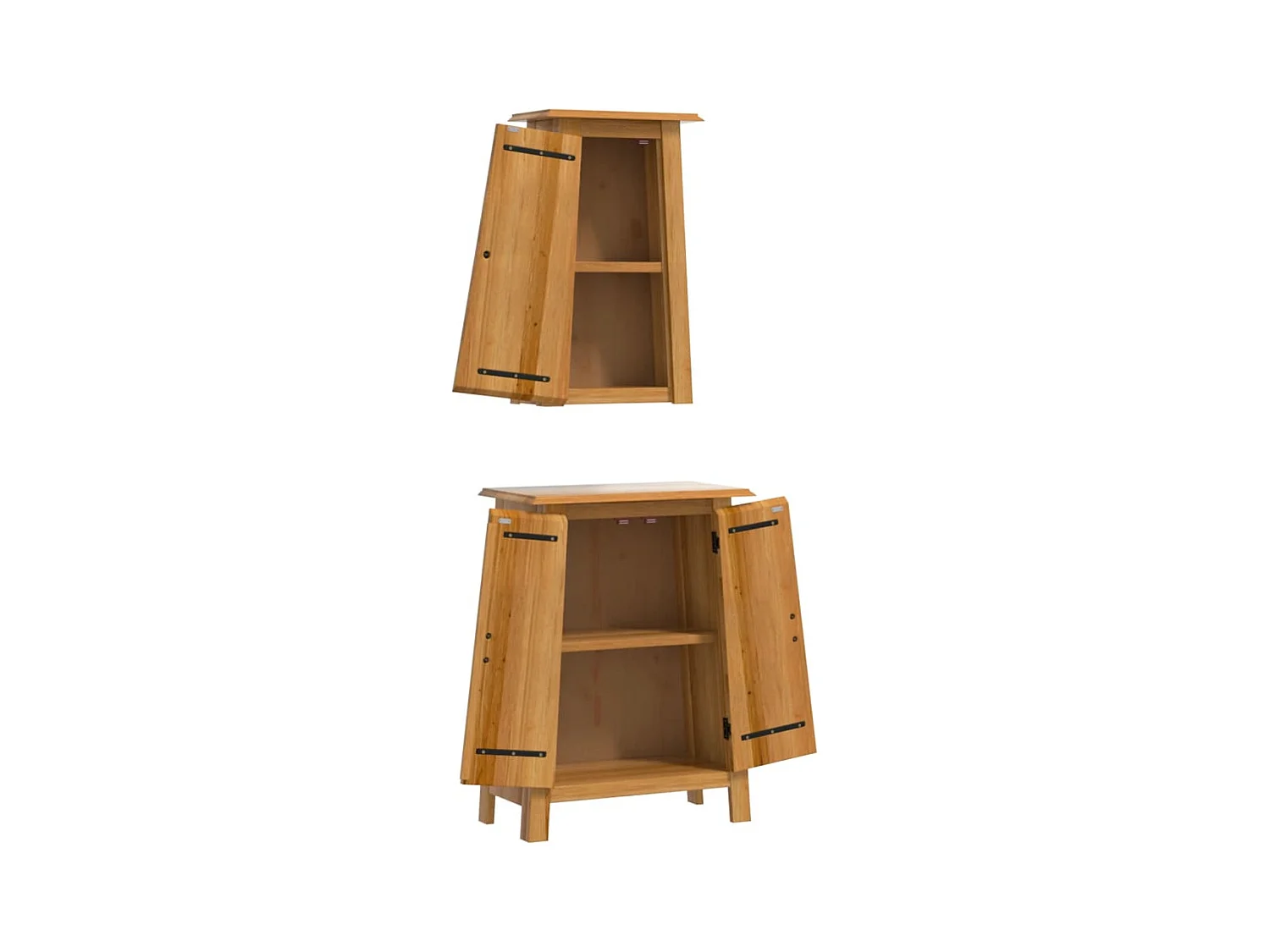Ensemble de meubles de salle de bain 2 pcs bois de pin massif