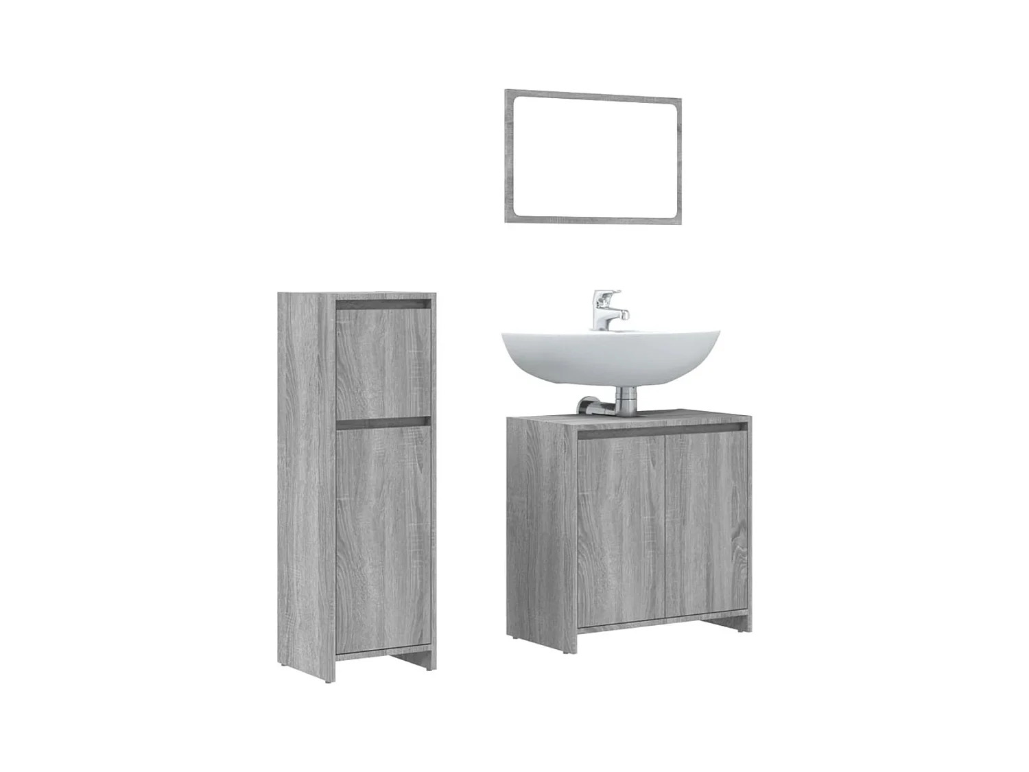 Set di mobili da bagno Sonoma Grey da 3 pezzi