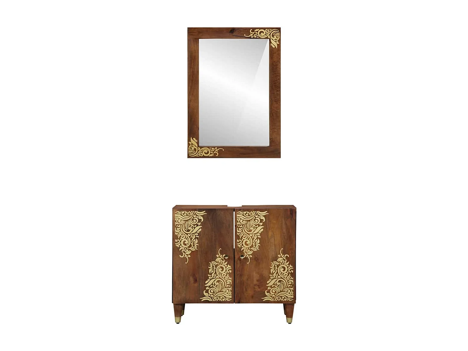 Set de Meubles de Salle de Bain 2 pcs Marron 62 x 33 x 58 cm