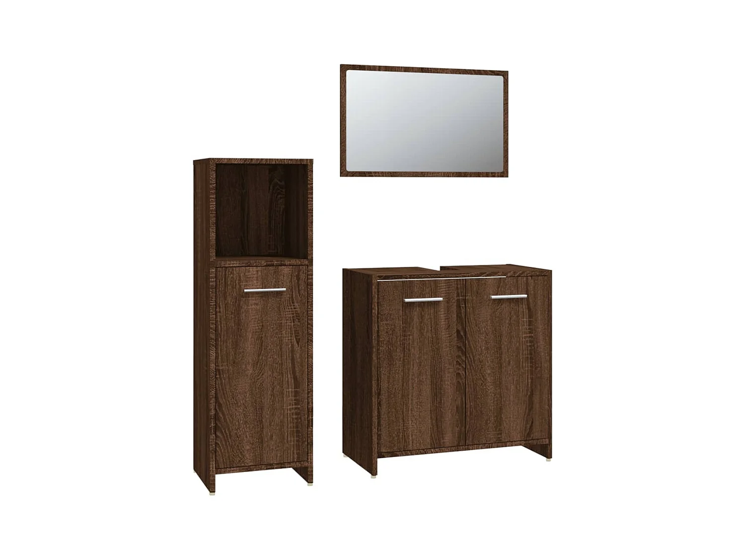 Ensemble de meubles de salle de bain 3 pcs Chêne marron