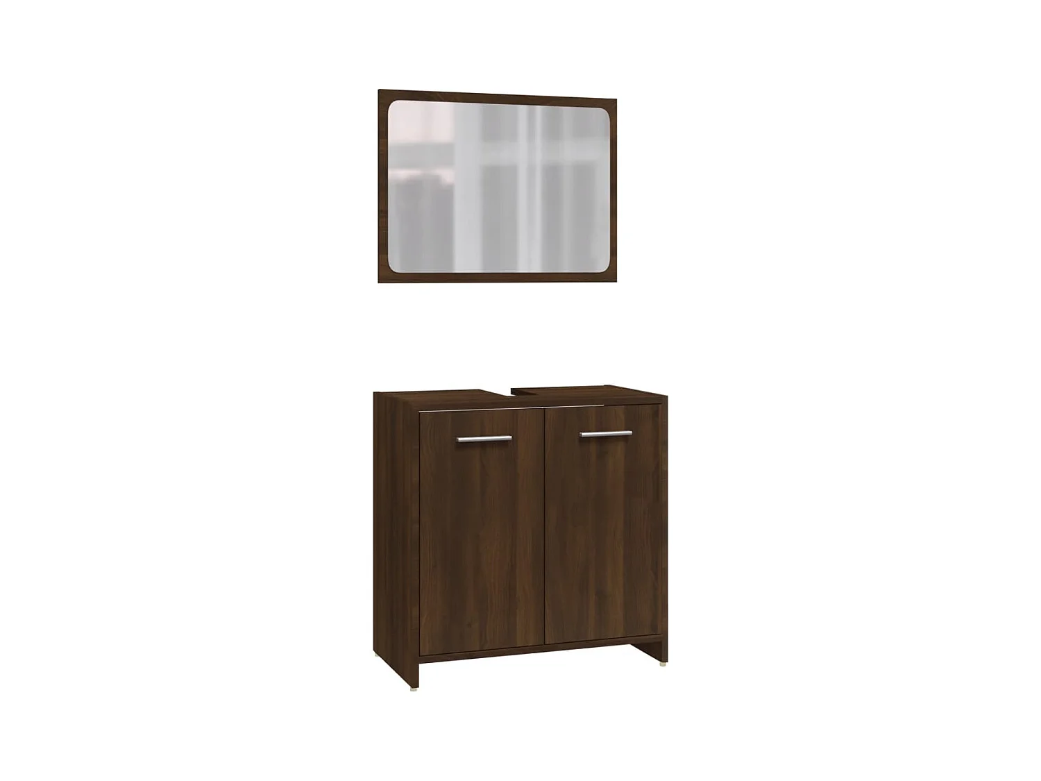 Ensemble de meubles de salle de bain 3 pcs Chêne marron