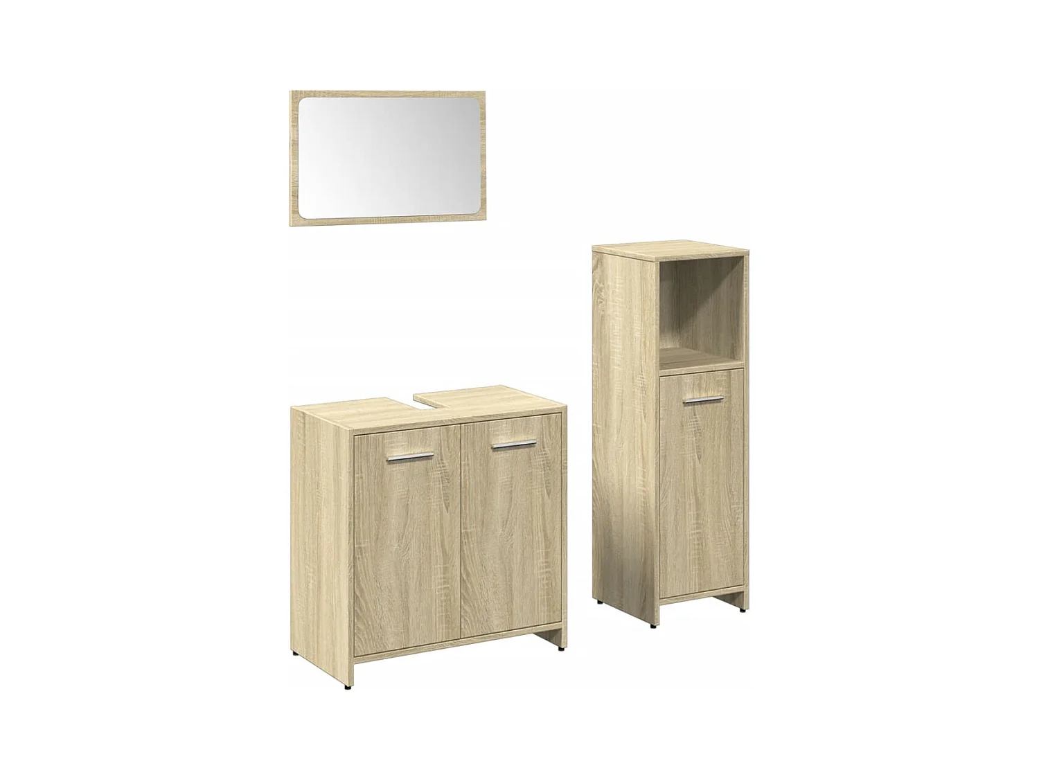 Conjunto de muebles de baño de 3 piezas roble sonoma