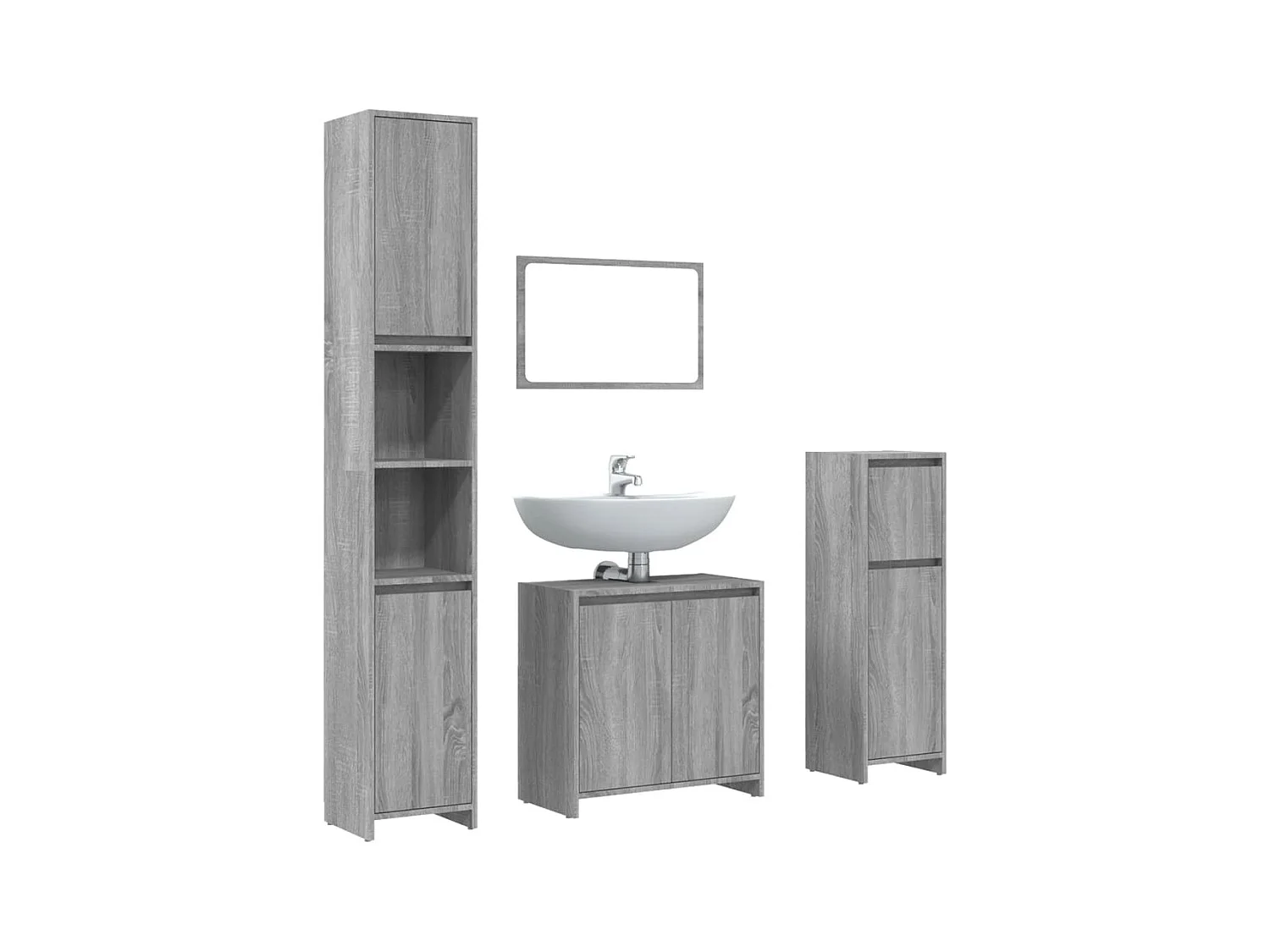 Set di mobili da bagno Sonoma Grey da 4 pezzi