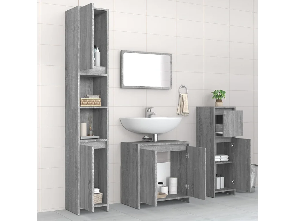 Juego de muebles de baño de 4 piezas Sonoma Grey
