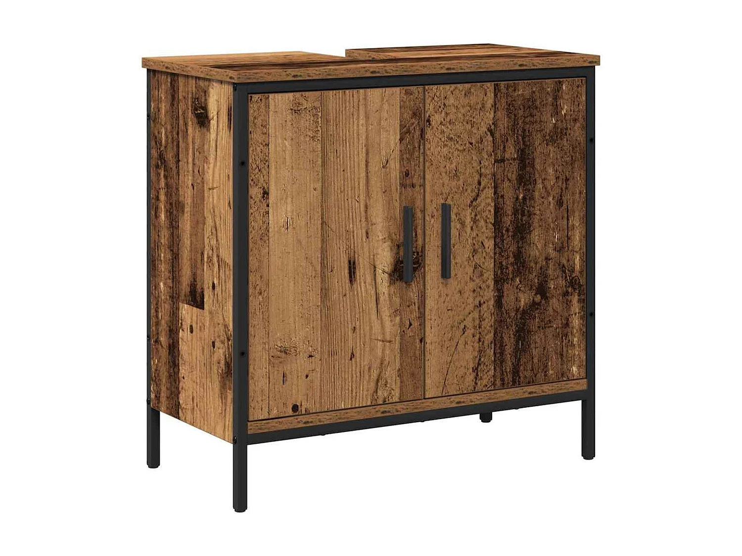 Conjunto de muebles de baño con puerta 2 piezas Marrón