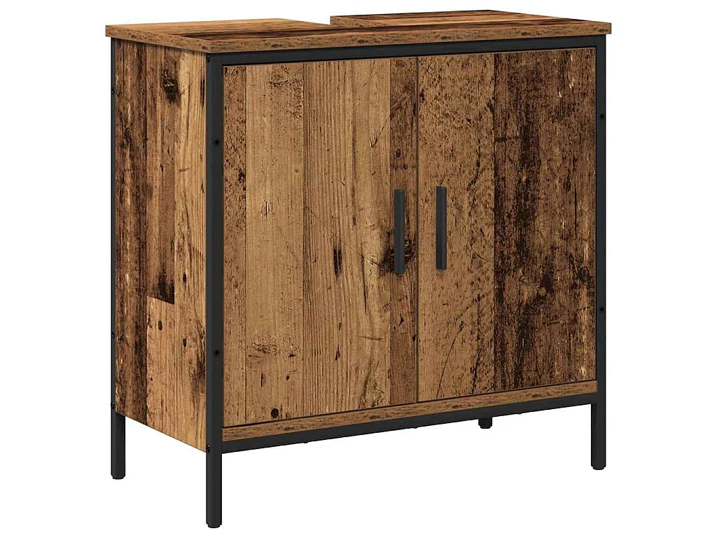 Ensemble de mobilier de salle de bain avec porte 2 pcs Marron