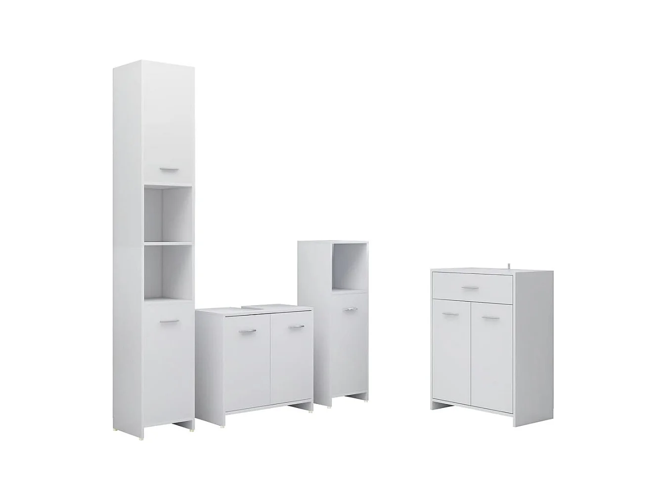 Ensemble de meubles de salle de bain 4 pcs Blanc