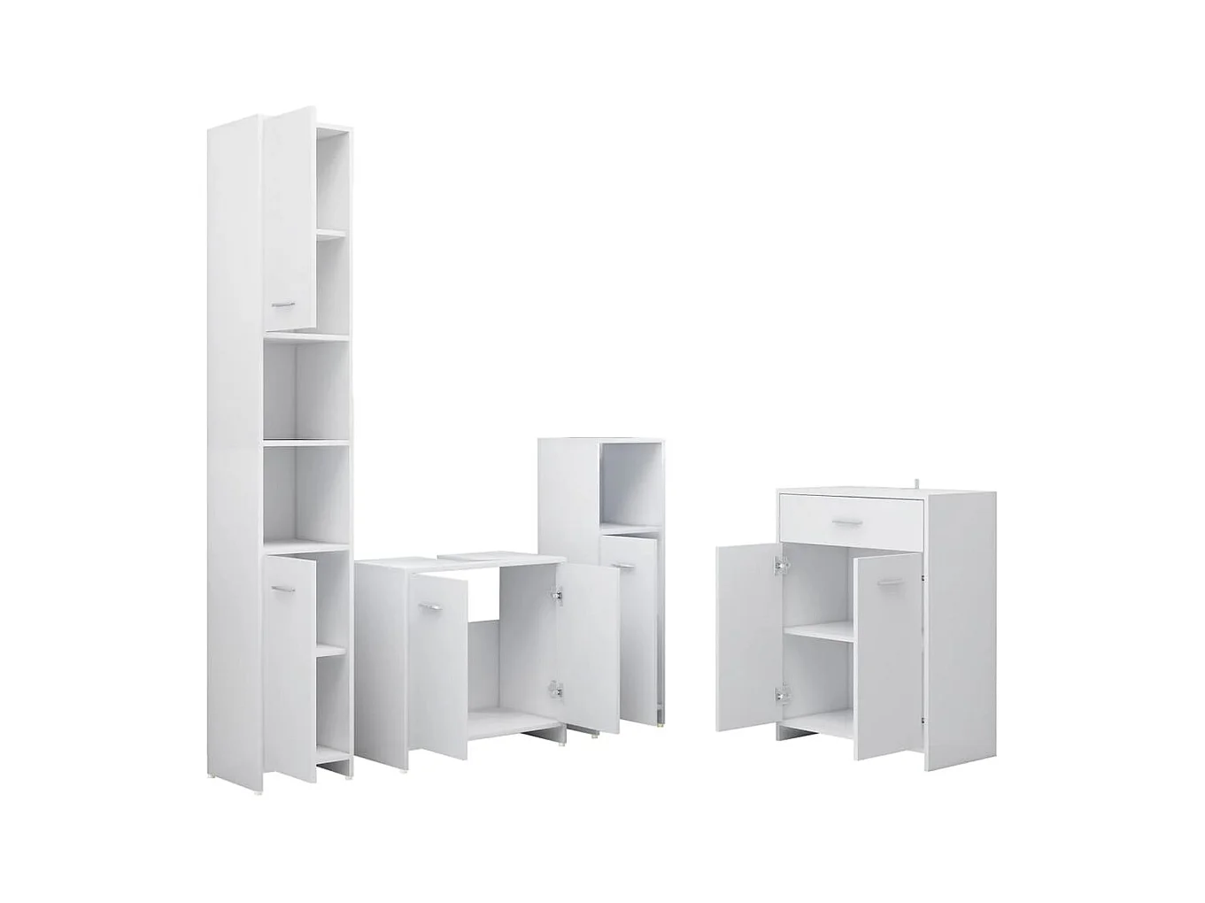 Ensemble de meubles de salle de bain 4 pcs Blanc