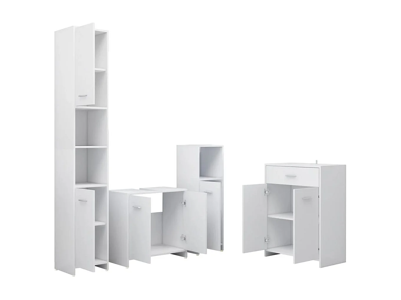 Ensemble de meubles de salle de bain 4 pcs Blanc