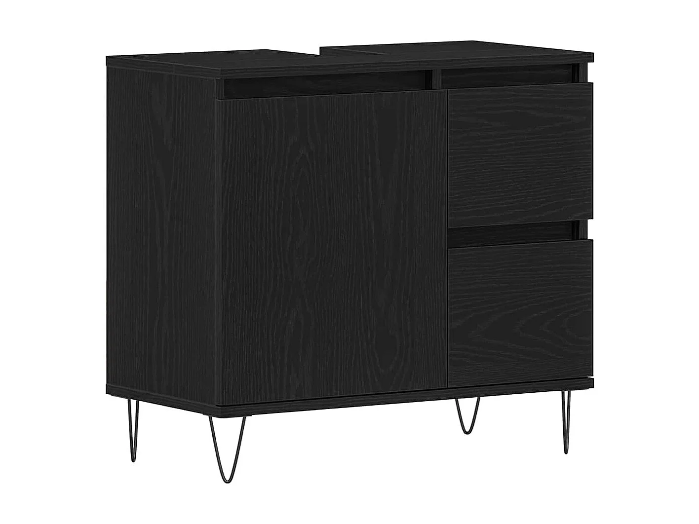 Set di mobili da bagno 3 pezzi in rovere nero