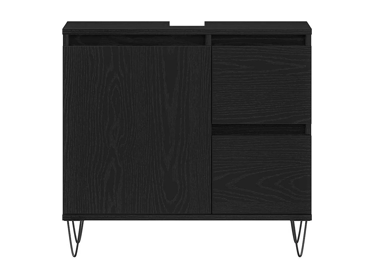 Set di mobili da bagno 3 pezzi in rovere nero