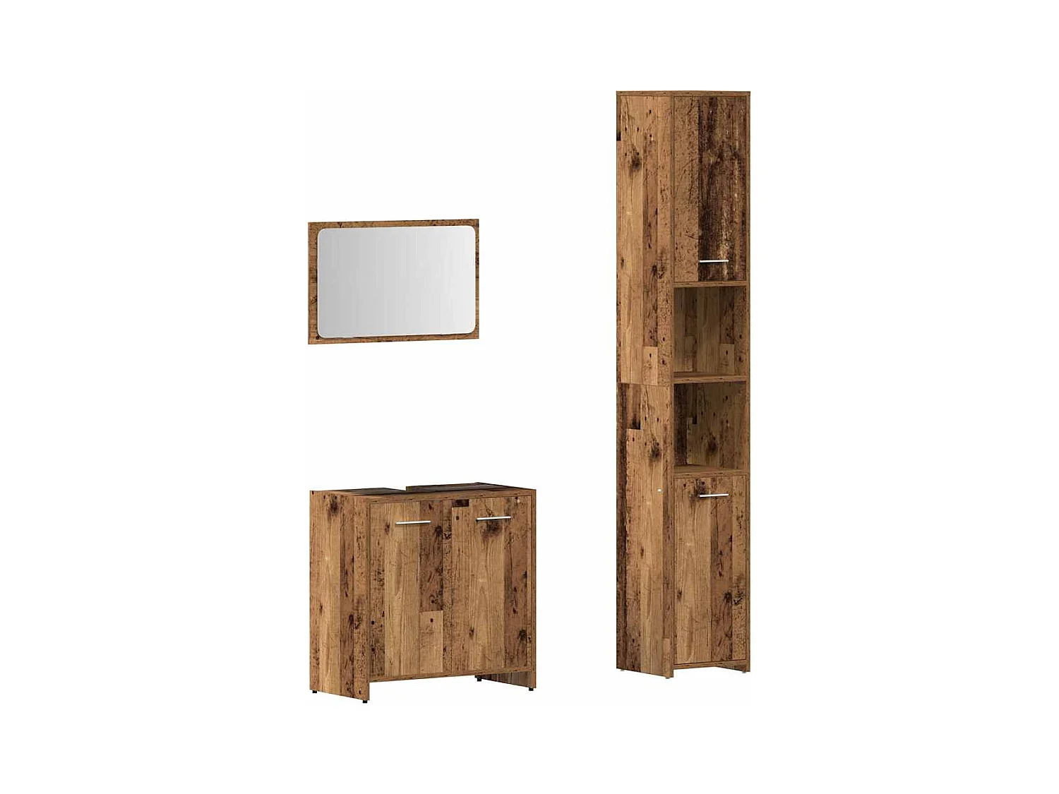 Ensemble de meubles salle de bain 3 pcs bois d'ingénierie