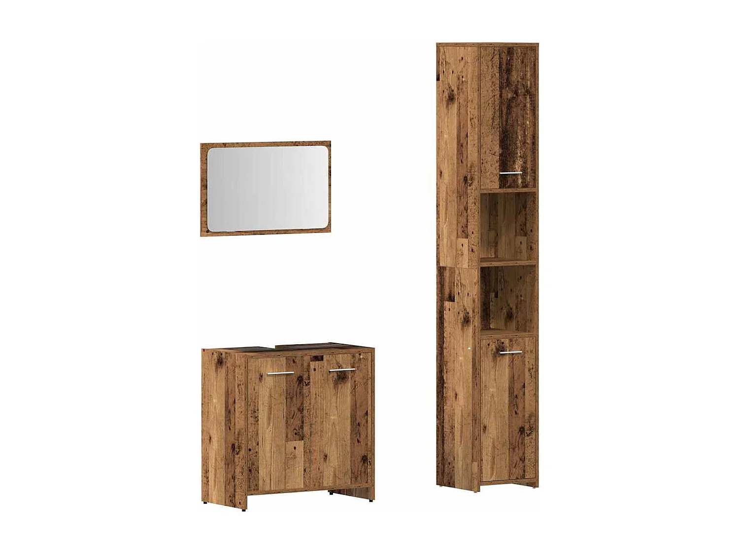 3-teiliges Badmöbel-Set Holzwerkstoff