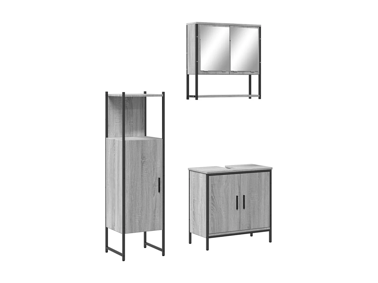 Set di mobili da bagno Sonoma Grey da 3 pezzi