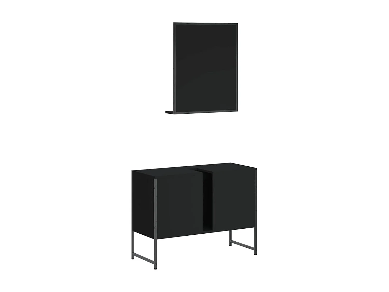Ensemble d'armoires de salle de bain 2 pcs noir bois ingénierie