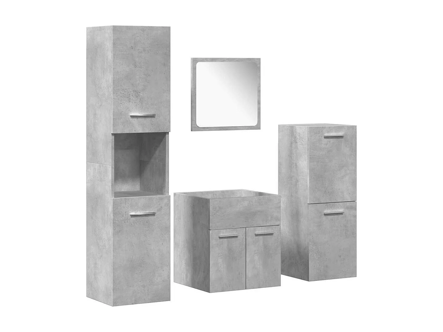 Ensemble de meubles de salle de bain 4 pcs gris béton