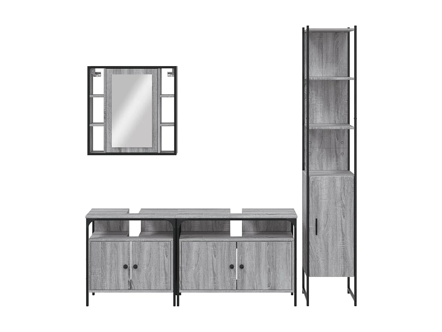 Set di mobili da bagno Sonoma Gray da 4 pezzi