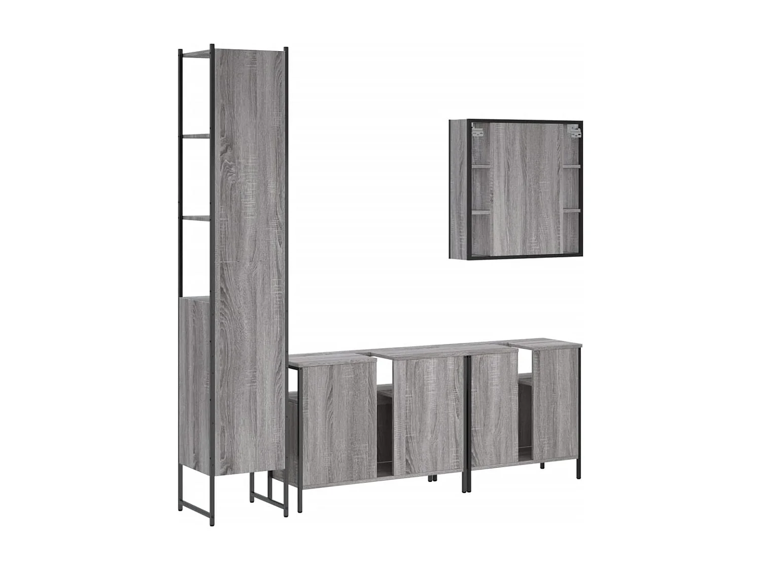 Set di mobili da bagno Sonoma Gray da 4 pezzi