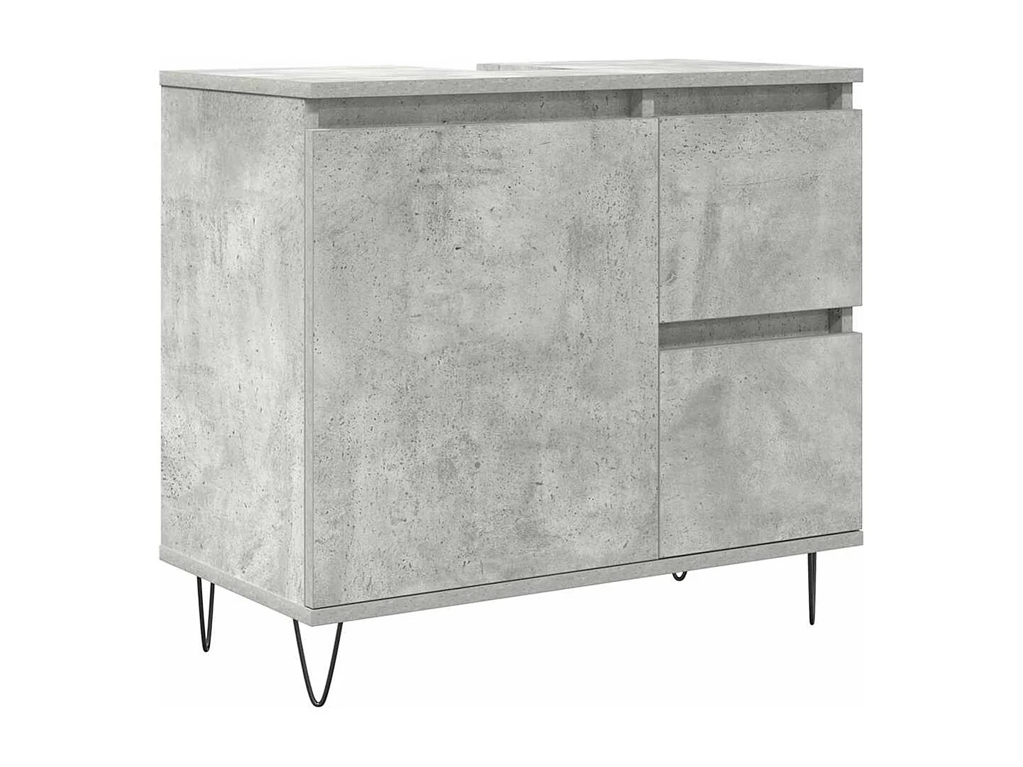 Ensemble de meubles de salle de bain 3 pcs gris béton