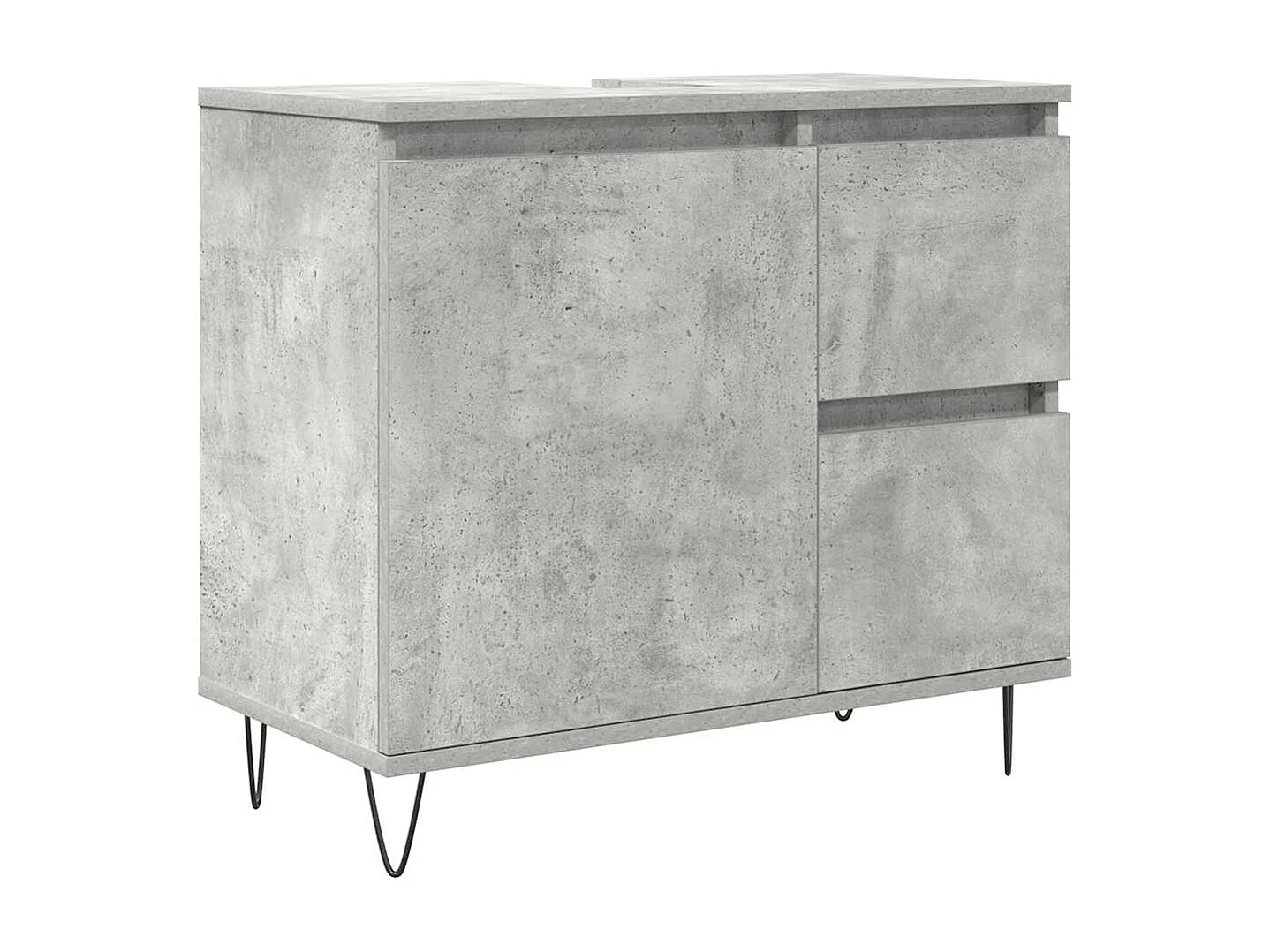 Ensemble de meubles de salle de bain 3 pcs gris béton