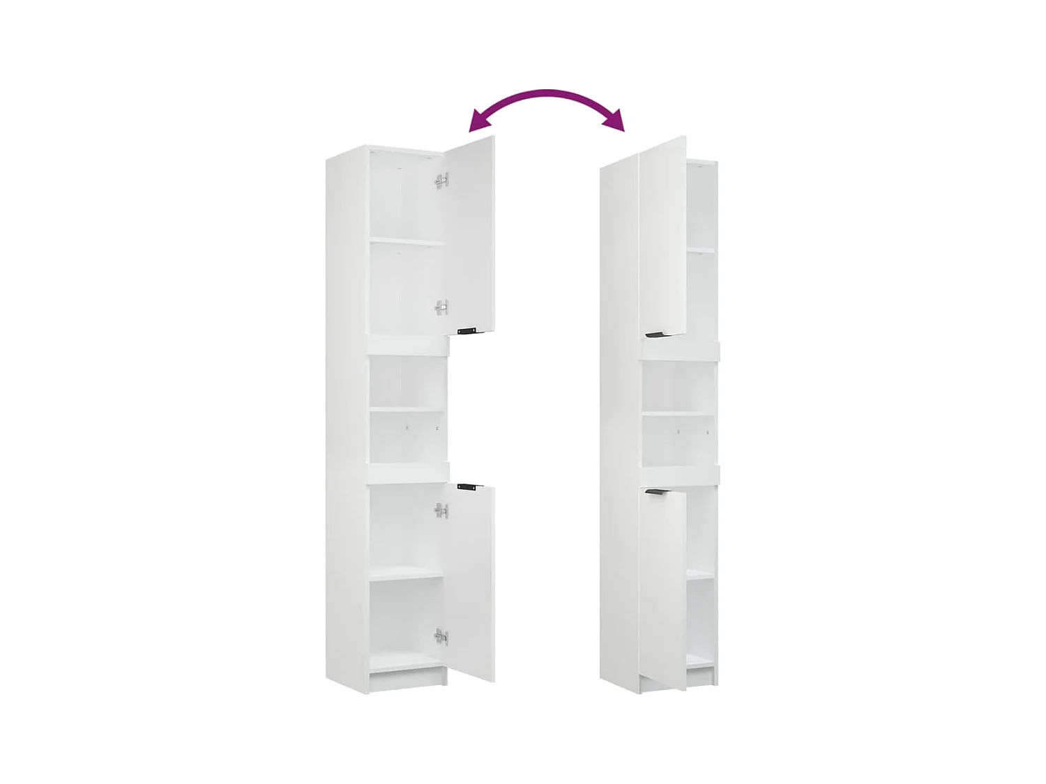 Meubles de salle de bain 4 pcs Blanc Bois d'ingénierie