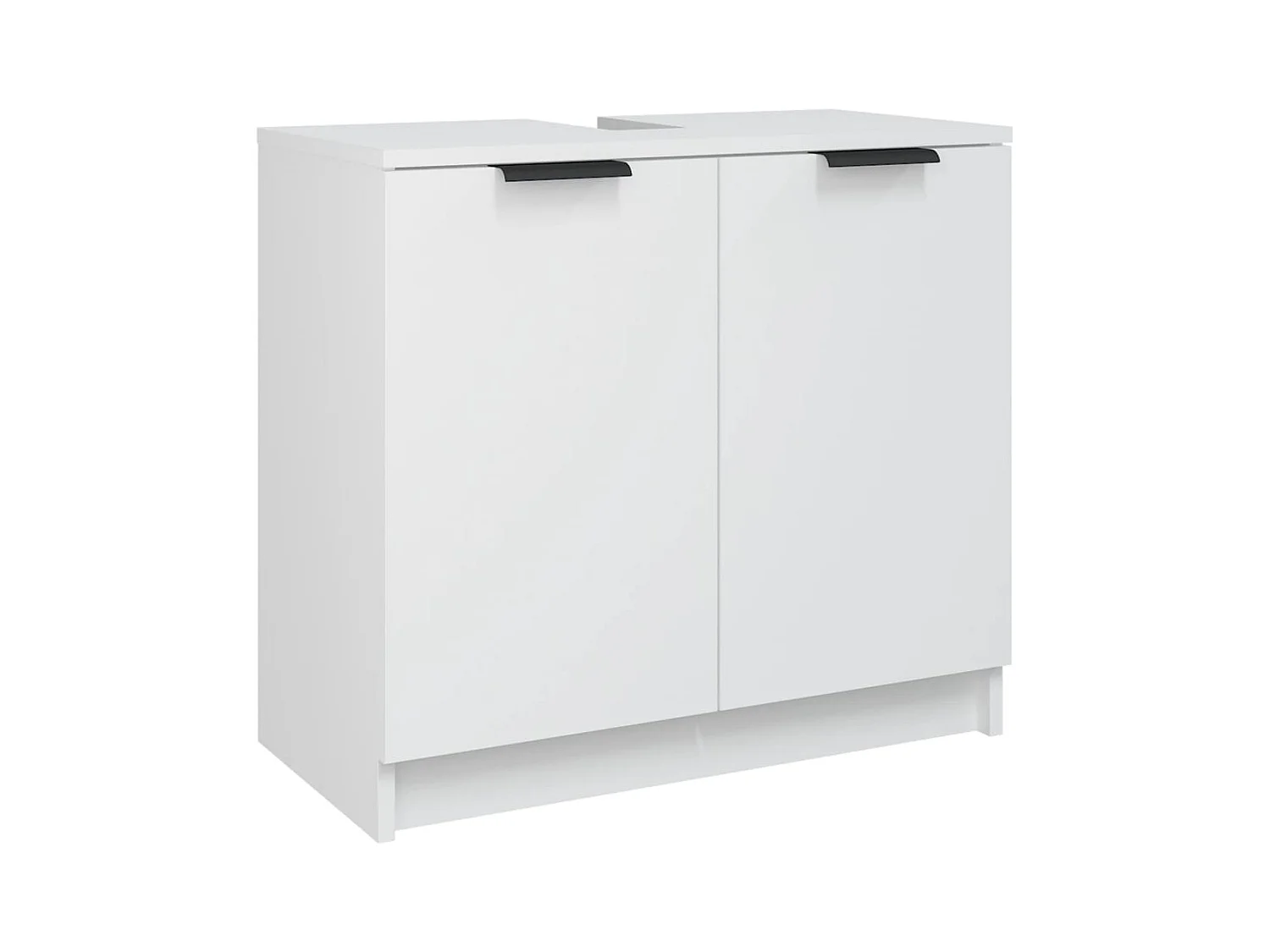 Meubles de salle de bain 4 pcs Blanc Bois d'ingénierie