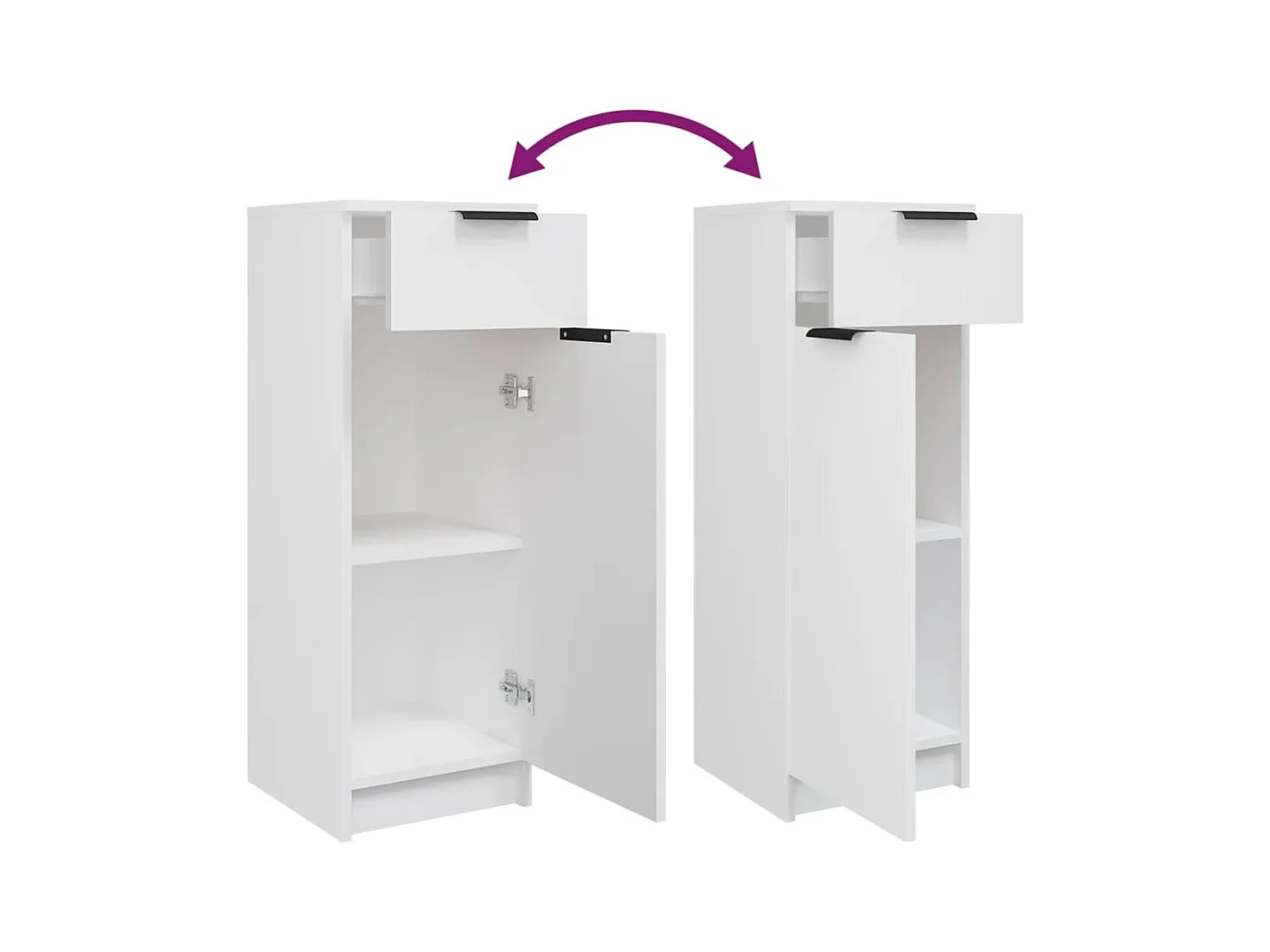 Meubles de salle de bain 4 pcs Blanc Bois d'ingénierie