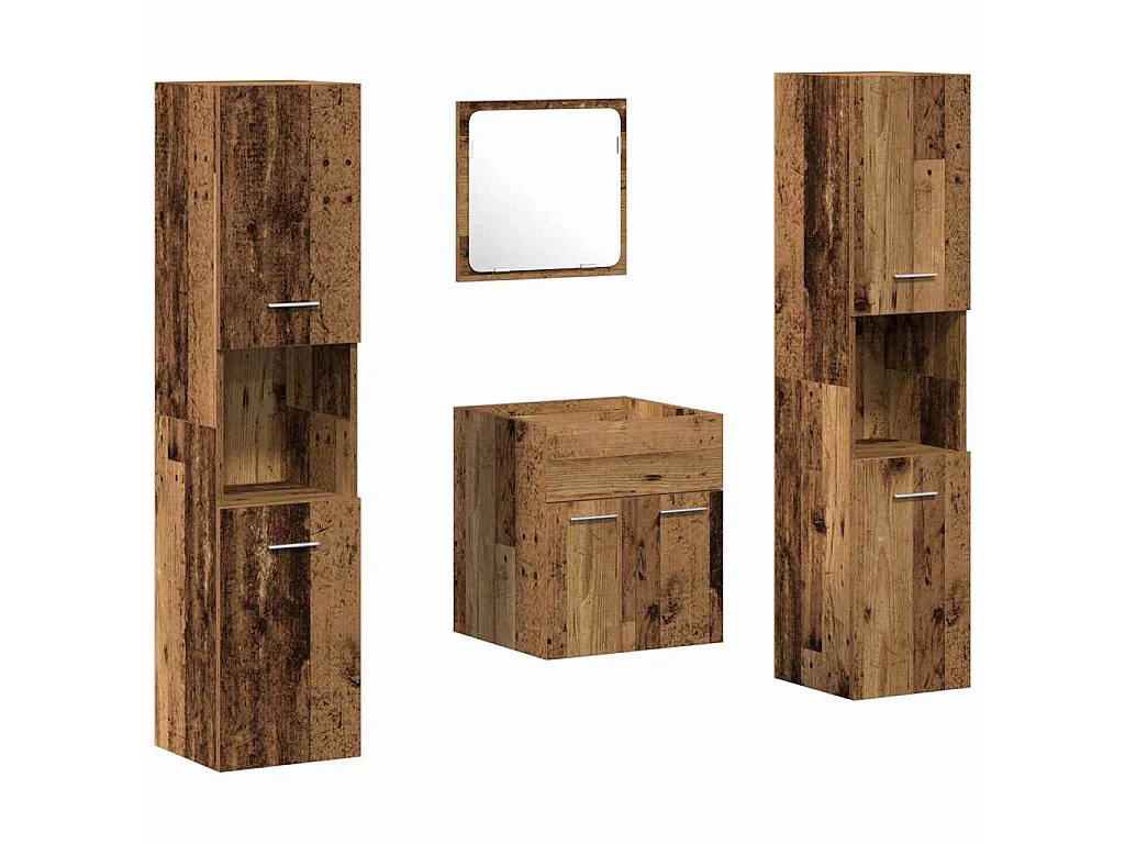 Ensemble de meubles de salle de bain 4 pcs Bois Ancien