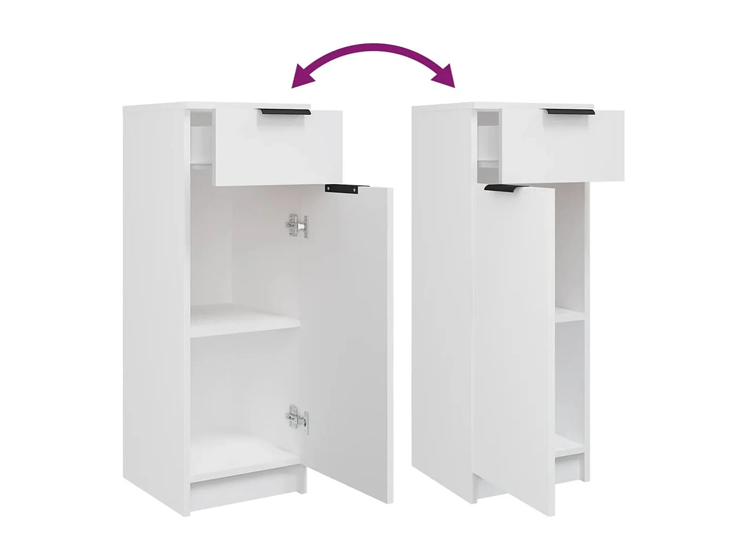 Ensemble d'armoires salle de bain 3 pcs blanc bois d'ingénierie