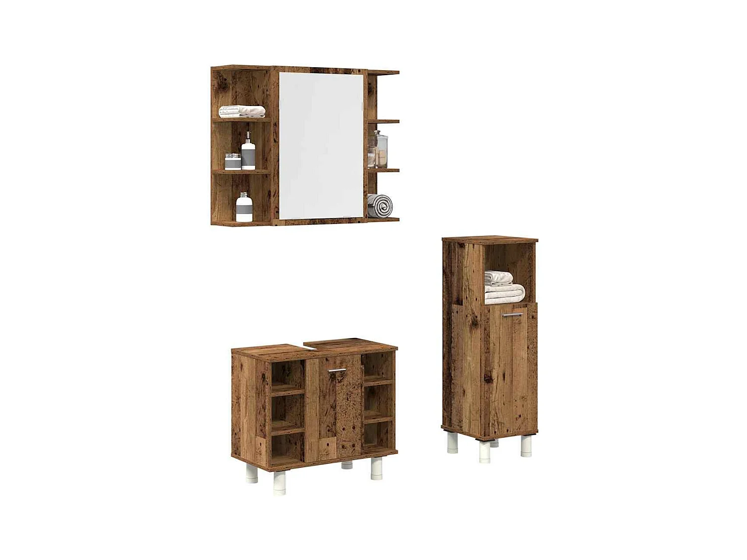 Ensemble de meubles salle de bain 3 pcs bois d'ingénierie