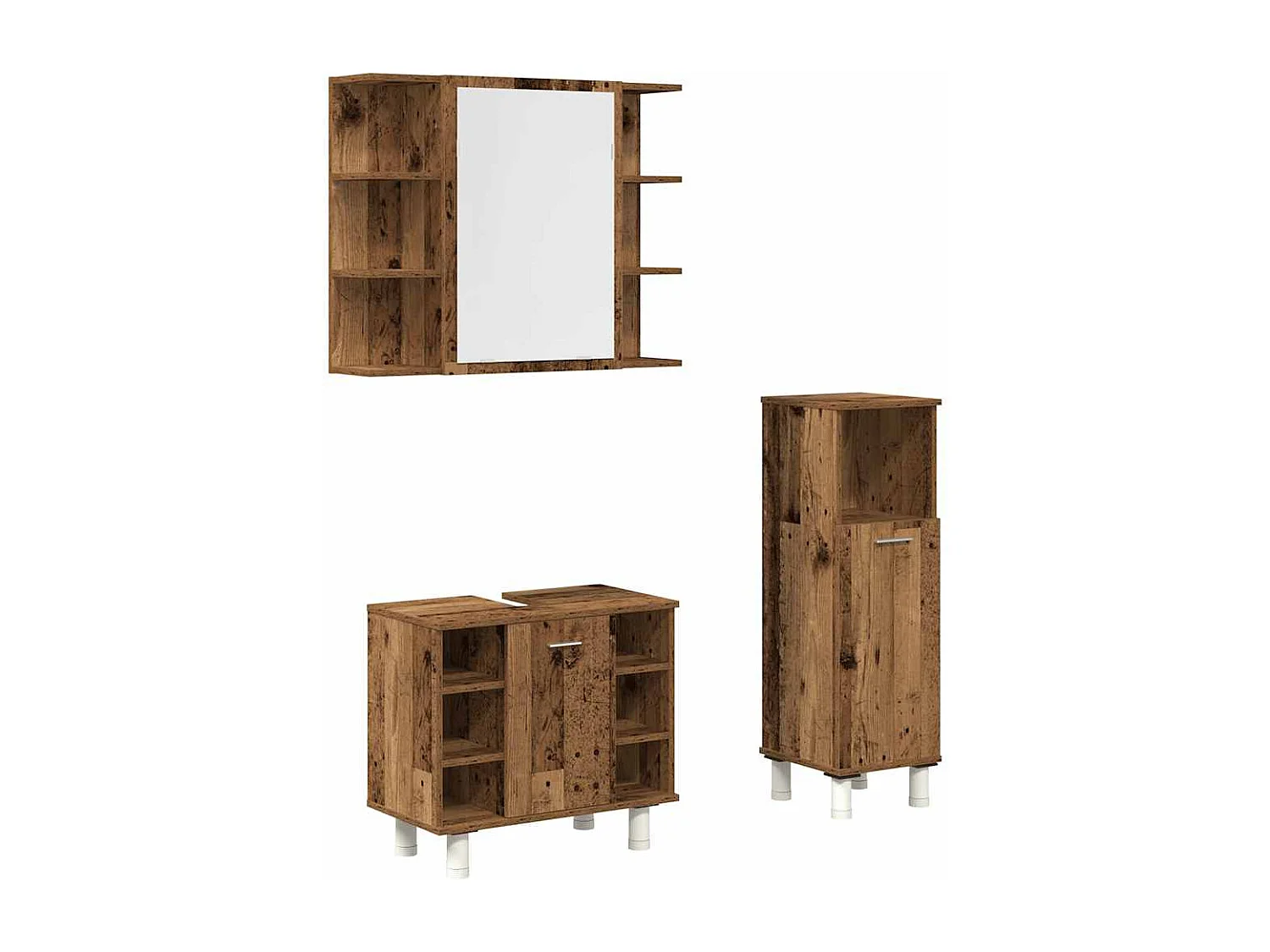 Ensemble de meubles salle de bain 3 pcs bois d'ingénierie
