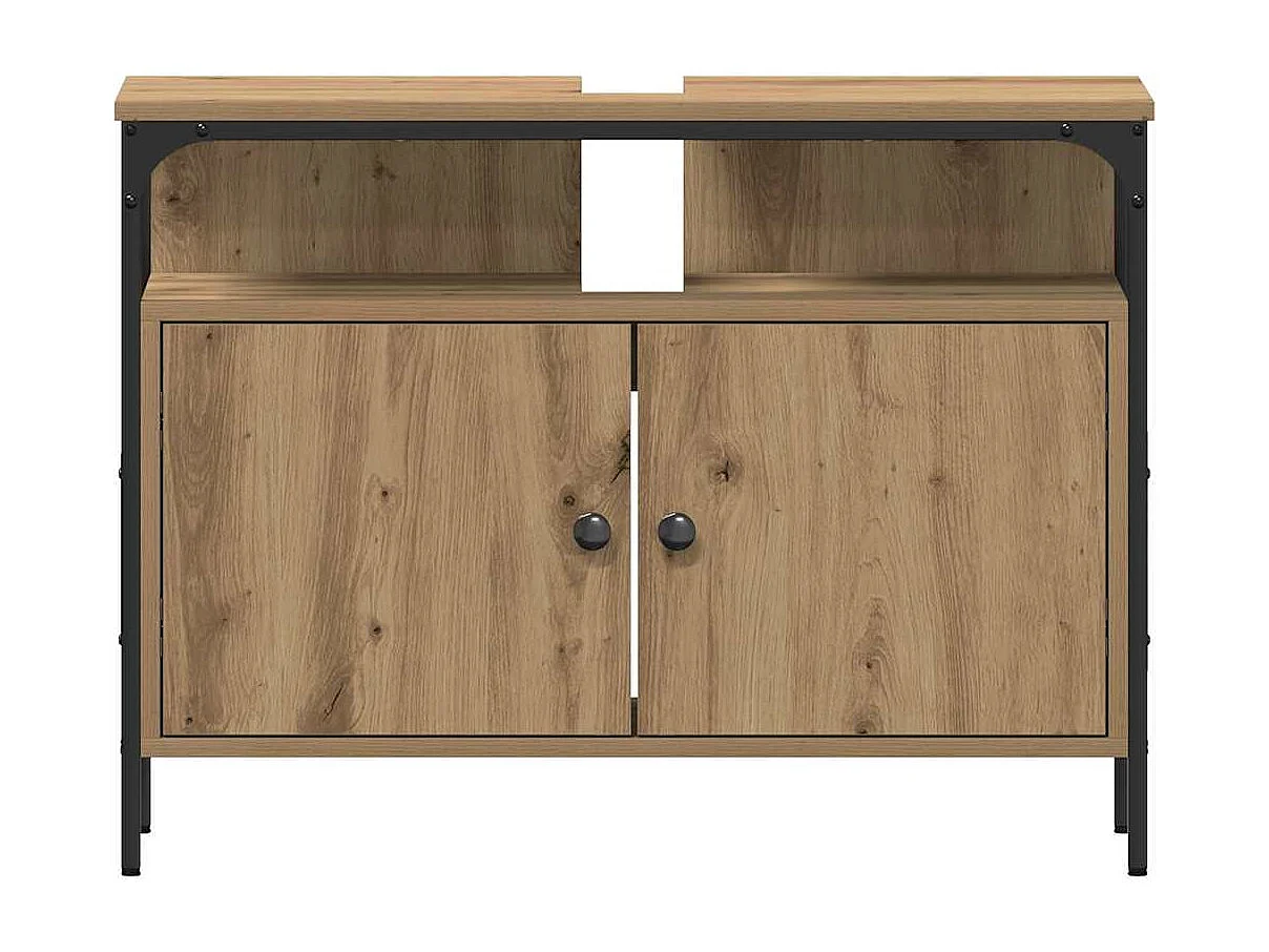 Ensemble de mobilier de salle de bain avec porte 3 pcs Marron