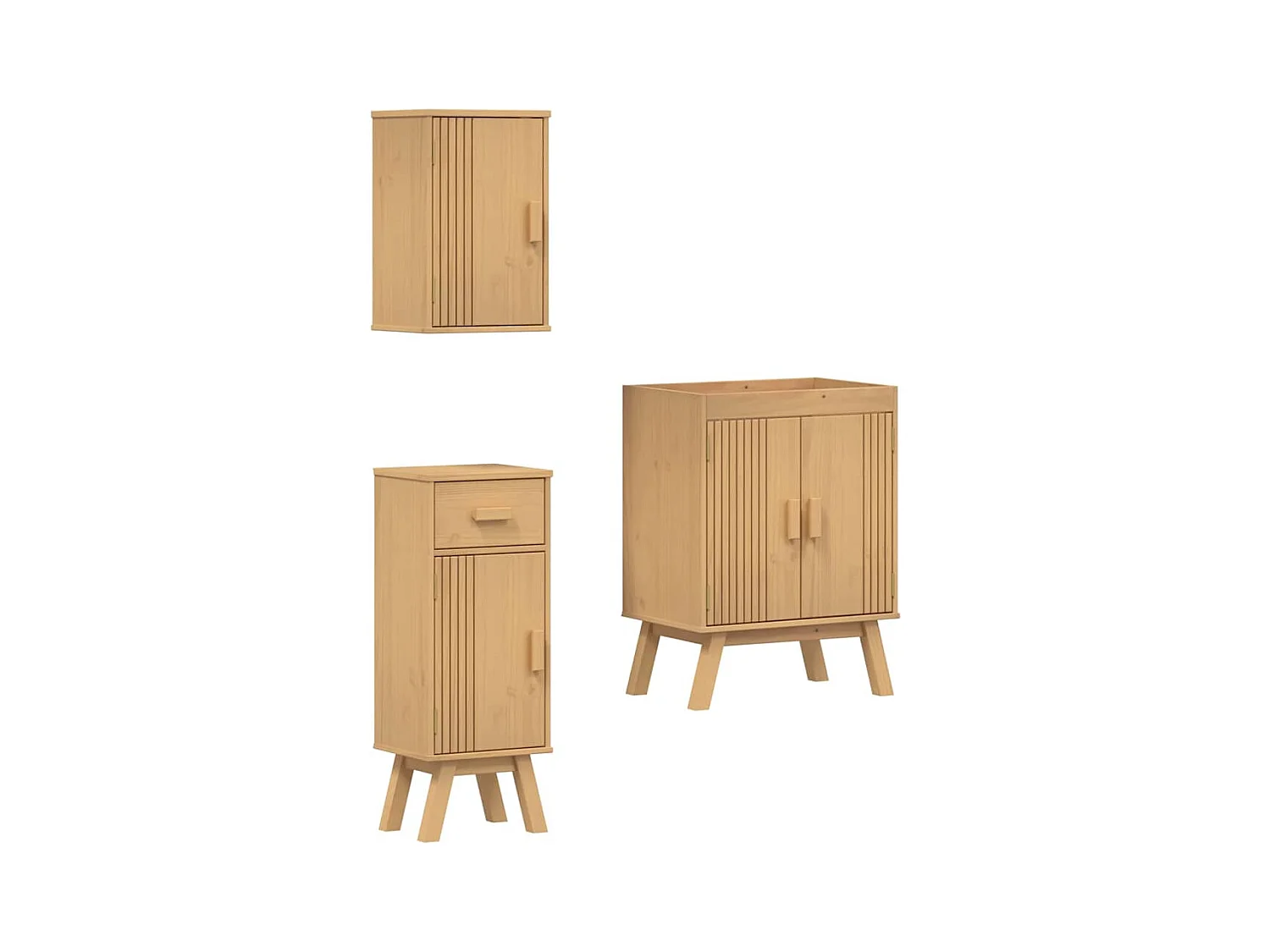 Ensemble de meubles de salle de bain avec tiroir 3 pcs Marron