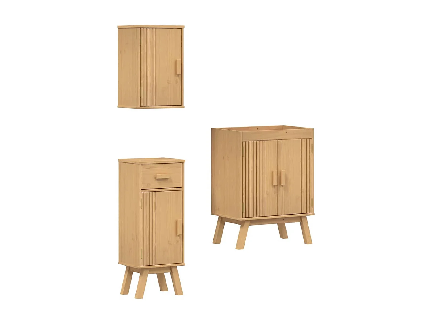 Ensemble de meubles de salle de bain avec tiroir 3 pcs Marron