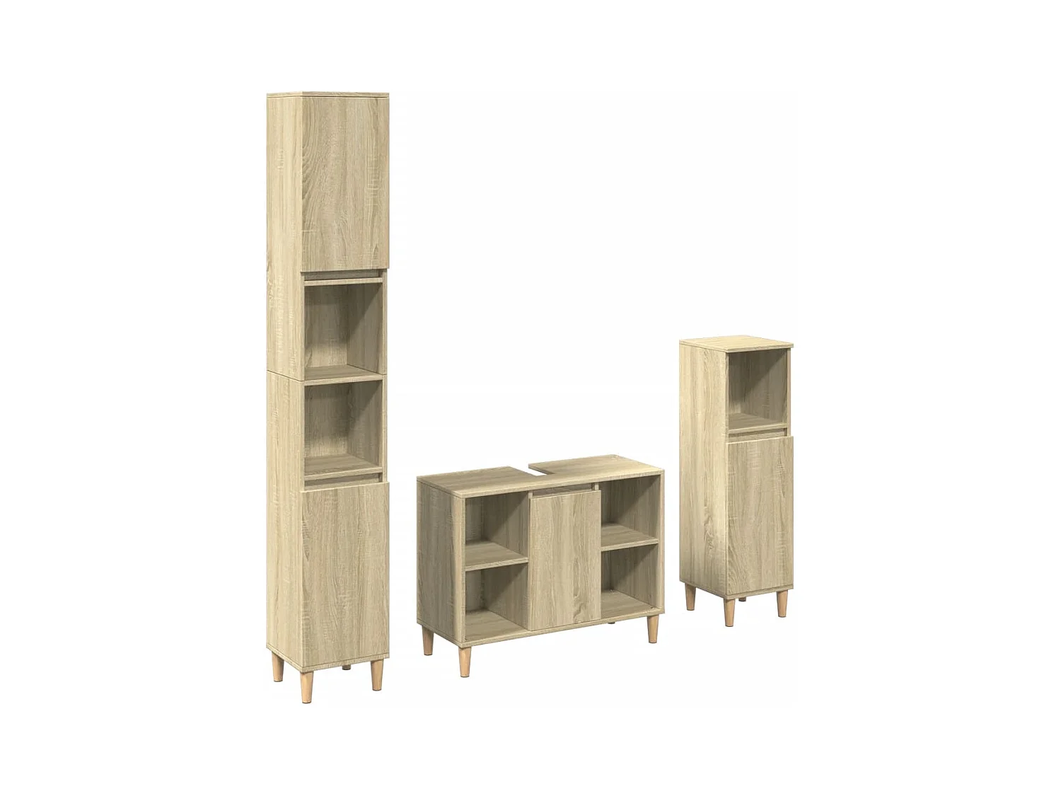 3-delige badkamermeubelset Sonoma Eiken