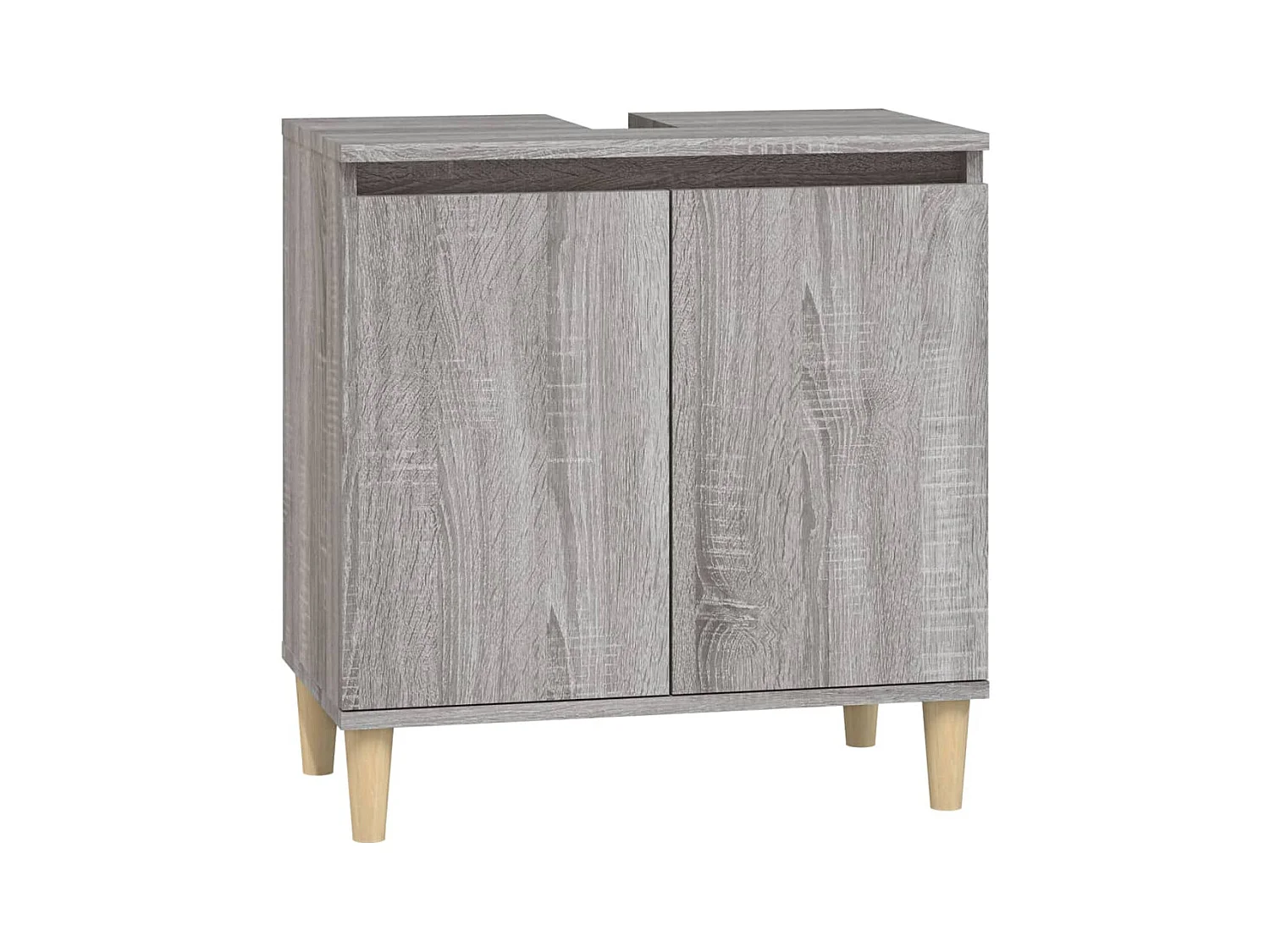 Ensemble de meubles de salle de bain 3 pcs Sonoma gris