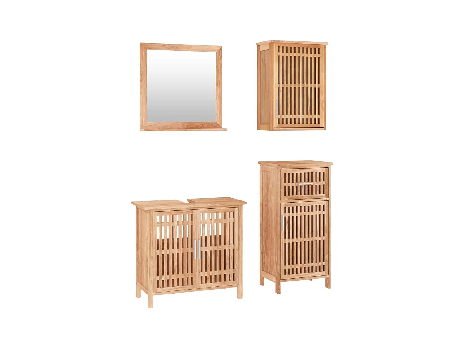 Ensemble de meubles de salle de bain 4 pcs Bois massif de noyer