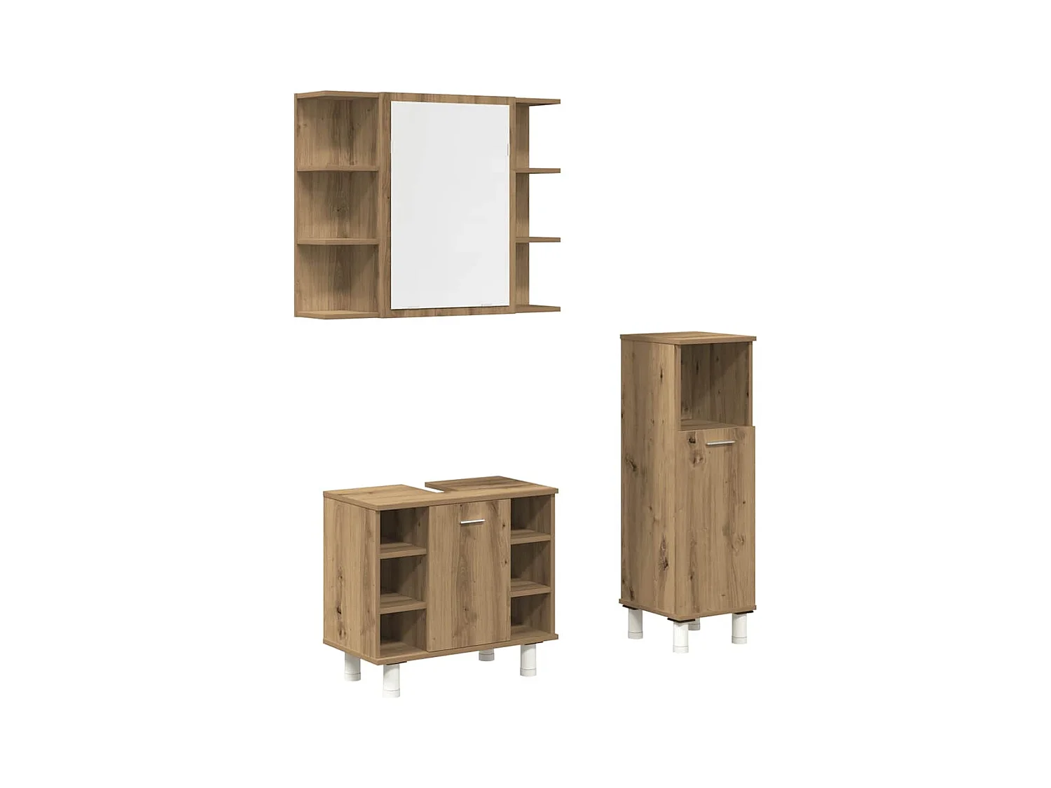 Ensemble de meubles salle de bain 3 pcs bois d'ingénierie