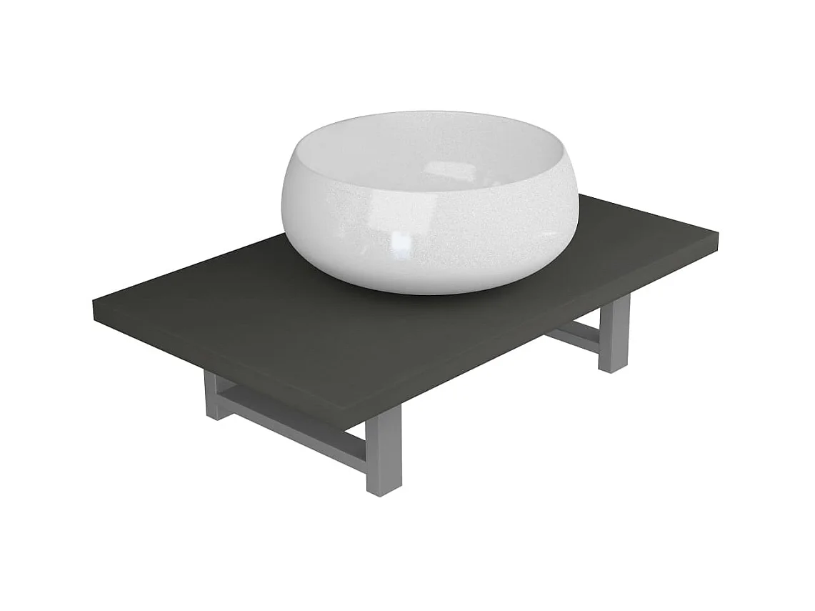 Tweedelige badkamerkast in grijs keramiek