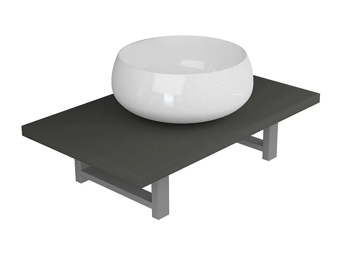 Mobile bagno due pezzi in ceramica grigia