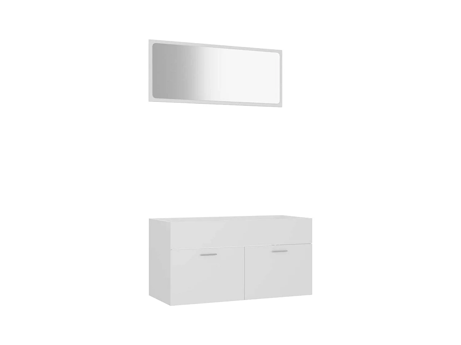 Juego de muebles de baño de 2 piezas de madera de ingeniería blanca