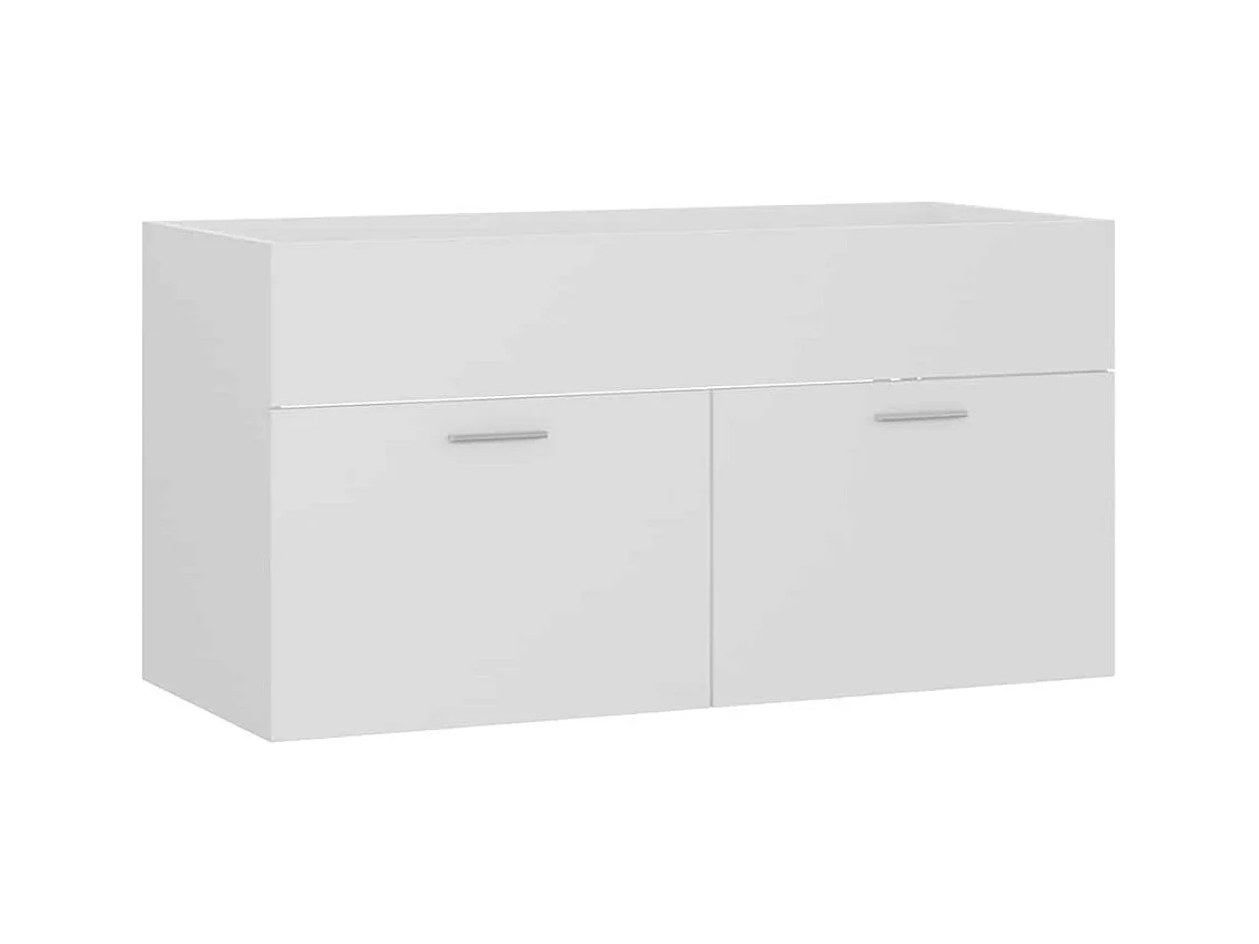 Juego de muebles de baño de 2 piezas de madera de ingeniería blanca