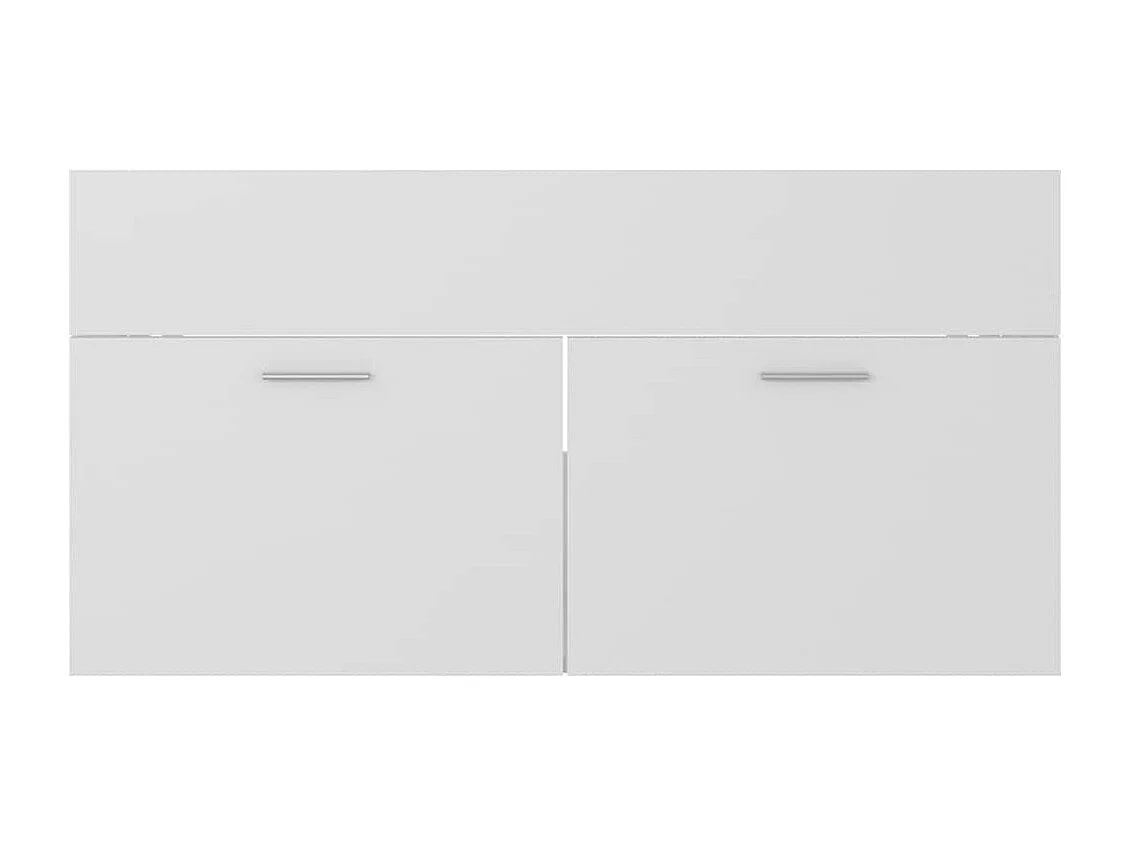 Ensemble de meubles de salle de bain 2pcs blanc bois ingénierie